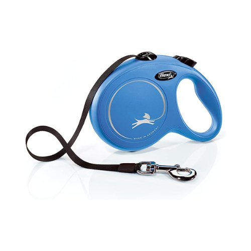 Flexi New Classic Retractable Dog Leash (Tape), 16 ft, Large, Blue