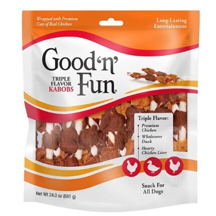 Good'N'Fun Triple Flavored Rawhide Kabobs for Dogs