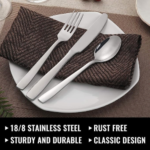 HIWARE 48-Piece Silverware Set with Steak Knives for 8, Stainless Steel