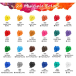 Caliart Acrylic Paint Set With 12 Brushes, 24 Colors